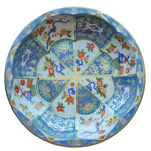 Vintage Floral Bird Tin Bowl Designed by Daher Made in England 11 inches Plate